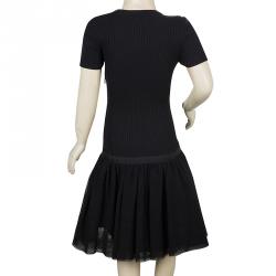 Pre Owned Gucci Black Knit Short Sleeve Dress 8 Yrs