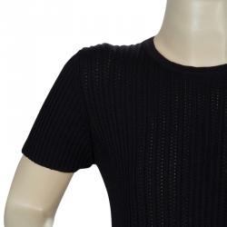 Pre Owned Gucci Black Knit Short Sleeve Dress 8 Yrs