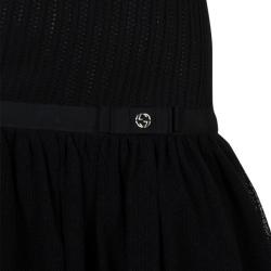 Pre Owned Gucci Black Knit Short Sleeve Dress 8 Yrs