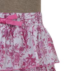 Pre Owned Gucci Pink Floral Print Tiered Skirt 6 Yrs