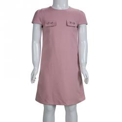 Gucci Kids Blush Pink Horsebit Detail Dress 6 yrs