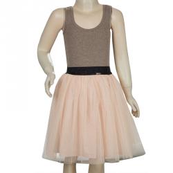 Pre Owned Jean Paul Gaultier Junior Light Pink Glitter Mesh Layered Skirt 6 Yrs