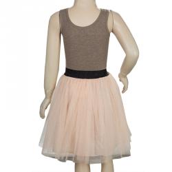 Pre Owned Jean Paul Gaultier Junior Light Pink Glitter Mesh Layered Skirt 6 Yrs