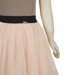 Pre Owned Jean Paul Gaultier Junior Light Pink Glitter Mesh Layered Skirt 6 Yrs