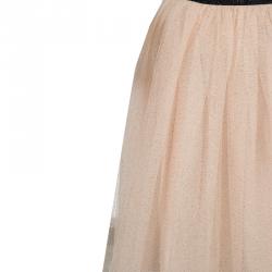 Pre Owned Jean Paul Gaultier Junior Light Pink Glitter Mesh Layered Skirt 6 Yrs