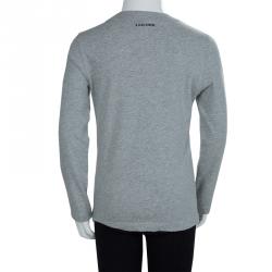 Pre Owned Junior Gaultier Grey Printed Long Sleeve T Shirt 8 Yrs