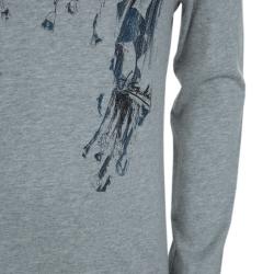 Pre Owned Junior Gaultier Grey Printed Long Sleeve T Shirt 8 Yrs