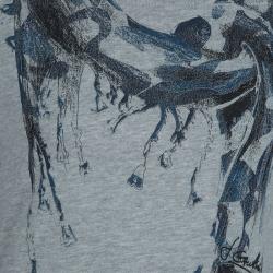 Pre Owned Junior Gaultier Grey Printed Long Sleeve T Shirt 8 Yrs