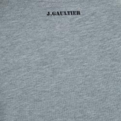 Pre Owned Junior Gaultier Grey Printed Long Sleeve T Shirt 8 Yrs