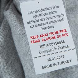 Pre Owned Junior Gaultier Grey Printed Long Sleeve T Shirt 8 Yrs