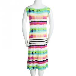 Pre Owned Junior Gaultier Multicolor Printed Jersey Sleeveless Dress 12 Yrs