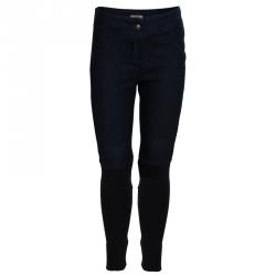  Gaultier Junior Indigo Dark Wash Denim and Rib Knit Skinny Jeans 10 Yrs