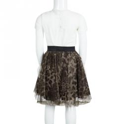 Jean Paul Gaultier Junior Animal Printed Mesh Layered Circular Skirt 6 Yrs