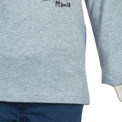 Pre Owned Kenzo Kids Grey Flock Print Long Sleeve Crew Neck T Shirt 8 Yrs