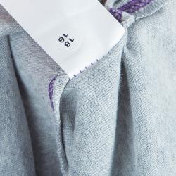 Pre Owned Kenzo Kids Grey Flock Print Long Sleeve Crew Neck T Shirt 8 Yrs