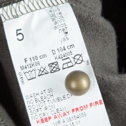 Pre Owned Kenzo Kids Khaki Green Embroidered Leggings 5 Yrs