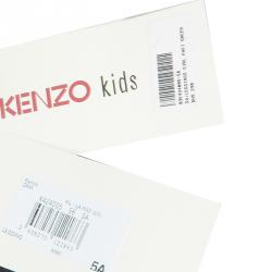 Pre Owned Kenzo Kids Khaki Green Embroidered Leggings 5 Yrs