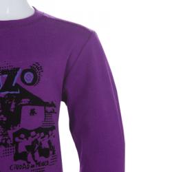 Kenzo Kids Purple Flock Printed Long Sleeve T Shirt 2 Yrs