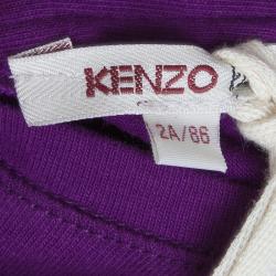 Kenzo Kids Purple Flock Printed Long Sleeve T Shirt 2 Yrs
