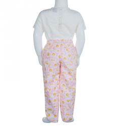 Pre Owned Kenzo Kids Pink Floral Print Cotton Pants 3 Yrs