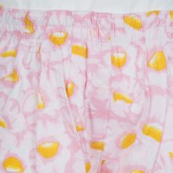 Pre Owned Kenzo Kids Pink Floral Print Cotton Pants 3 Yrs