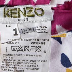 Pre Owned Kenzo Kids Multicolor Floral Printed Cotton Skirt 12 Yrs