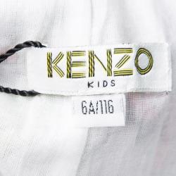 Pre Owned Kenzo Kids Multicolor Floral Printed Cotton Belted Playsuit 6 Yrs