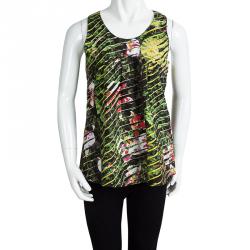 Pre Owned Kenzo Kids Multicolor Jungle Printed Cotton Sleeveless Top 10 Yrs