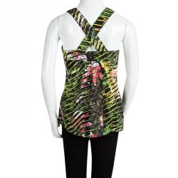 Pre Owned Kenzo Kids Multicolor Jungle Printed Cotton Sleeveless Top 10 Yrs