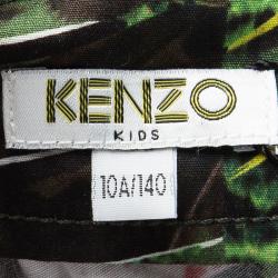 Pre Owned Kenzo Kids Multicolor Jungle Printed Cotton Sleeveless Top 10 Yrs