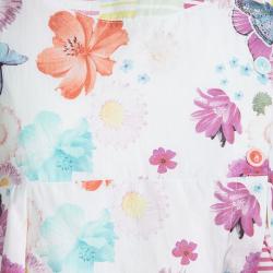 Pre Owned Kenzo Kids Multicolor Floral Printed Sleeveless Romantic Top 12 Yrs