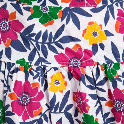 Pre Owned Kenzo Kids Multicolor Floral Printed Cotton Skirt 8 Yrs