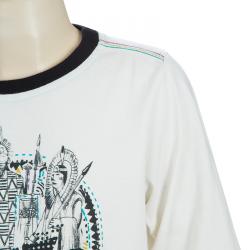 Pre Owned Kenzo Kids Off-White Embroidered Print Detail Long Sleeve Crew Neck T Shirt 8 Yrs