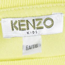 Pre Owned Kenzo Kids Yellow Printed Long Sleeve Crew Neck T-Shirt 6YRS