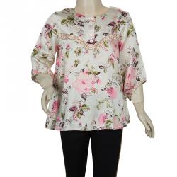 Pre Owned Kenzo Kids Multicolor Floral Print Cotton Top 8 Yrs