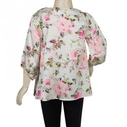 Pre Owned Kenzo Kids Multicolor Floral Print Cotton Top 8 Yrs