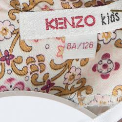 Pre Owned Kenzo Kids Multicolor Floral Print Cotton Top 8 Yrs