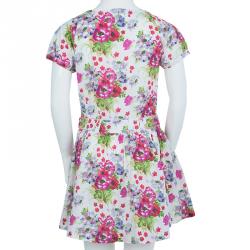 Pre Owned فستان كينزو كيدز بأزرار أمامية وأكمام قصيرة بطباعة ورود 8 سنوات