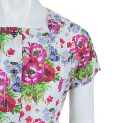 Pre Owned فستان كينزو كيدز بأزرار أمامية وأكمام قصيرة بطباعة ورود 8 سنوات