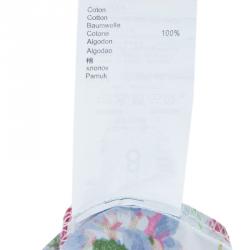 Pre Owned فستان كينزو كيدز بأزرار أمامية وأكمام قصيرة بطباعة ورود 8 سنوات