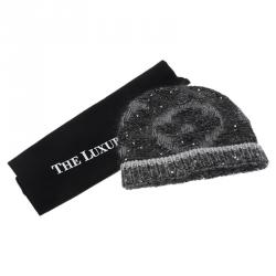 Louis Vuitton Grey Monogram Glitter Beanie