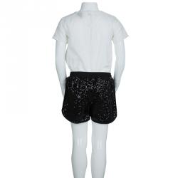 Little Marc Jacobs Black Sequin Embellished Shorts 12 Yrs