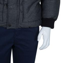 Pre Owned جاكيت ليتل مارك جاكوبس منفوخ جلد رصاصي ونمط مبطن 6 سنوات