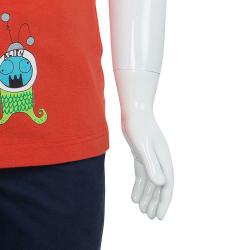 Pre Owned تيشيرت ليتل مارك جاكوبس أحمر برقبة مستديرة وطباعة رائد فضاء 6 سنوات