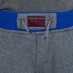 Pre Owned Little Marc Jacobs Grey Terry Contrast Side Stripe Detail Jogger Pants 6 Yrs