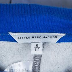 Pre Owned Little Marc Jacobs Grey Terry Contrast Side Stripe Detail Jogger Pants 6 Yrs