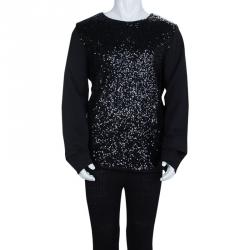 مملوكة مسبقًا توب ليتل مارك جاكوبس أسود مرصع بالترتر بأكمام طويلة 12 سنة