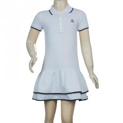 Pre Owned Moncler White Polo Knit Dress 2 Yrs