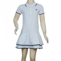 Pre Owned Moncler White Polo Knit Dress 4 Yrs