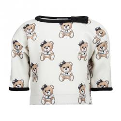 Monnalisa Cream Knit Teddy Bear Print Top 4 Yrs 